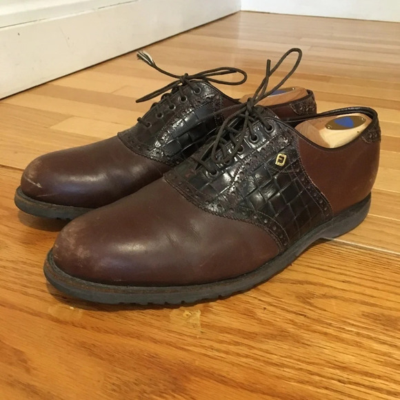 Footjoy Mens Vintage Classics Golf Shoes 9 Brown - Picture 1 of 8